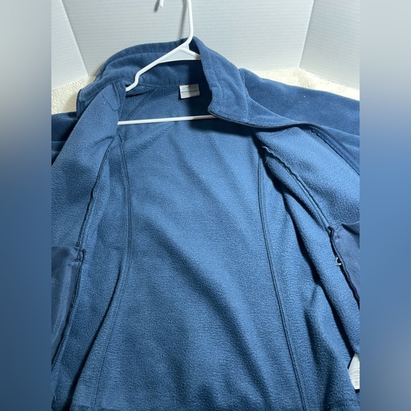 Columbia Blue Fleece Jacket Full-Zip Classic Fit - Picture 8 of 9